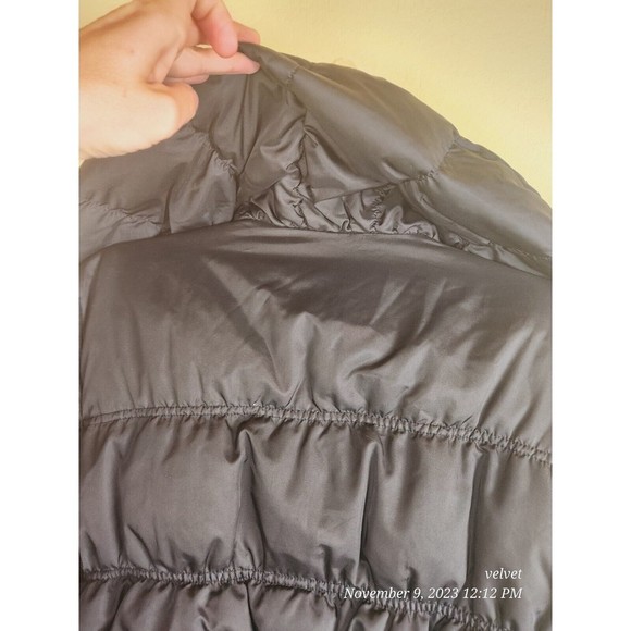 LAUNDRY BY DESIGN PUFFER BELTED COAT JACKET SZ XL DOWN FEATHERS Puffy Black - Picture 7 of 8